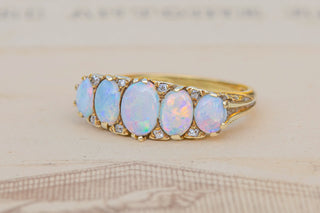 Vintage Opal Half Hoop Ring