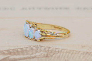 Vintage Opal Half Hoop Ring