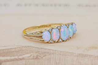 Vintage Opal Half Hoop Ring