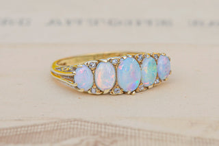 Vintage Opal Half Hoop Ring