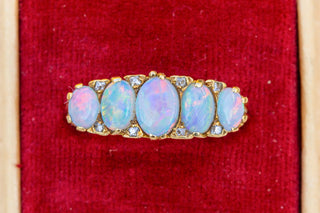 Vintage Opal Half Hoop Ring