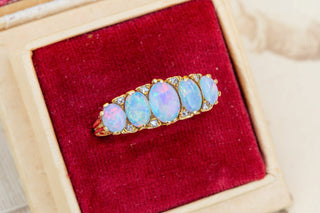 Vintage Opal Half Hoop Ring