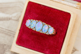 Vintage Opal Half Hoop Ring