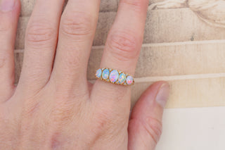 Vintage Opal Half Hoop Ring