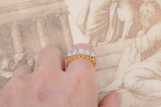 Vintage Opal Half Hoop Ring