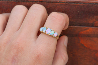 Vintage Opal Half Hoop Ring