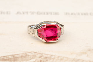 Art Deco White Gold Ruby Ring