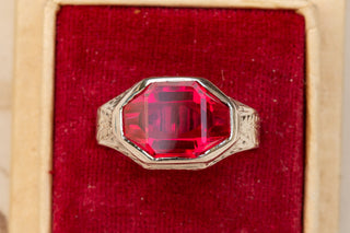 Art Deco White Gold Ruby Ring