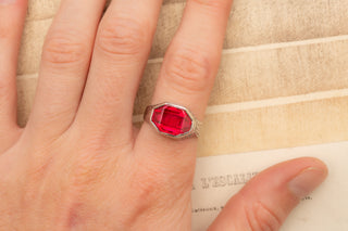 Art Deco White Gold Ruby Ring