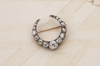 Victorian Crescent Moon Brooch