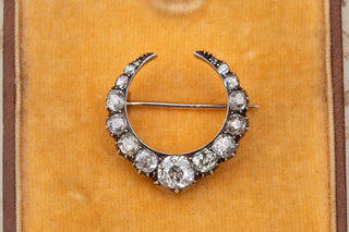 Victorian Crescent Moon Brooch