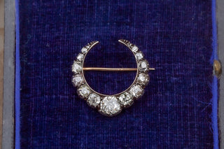 Victorian Crescent Moon Brooch