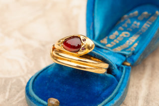 Victorian Garnet Snake Ring