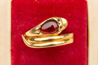 Victorian Garnet Snake Ring