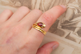 Victorian Garnet Snake Ring