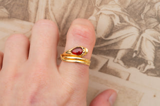 Victorian Garnet Snake Ring