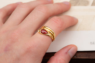 Victorian Garnet Snake Ring