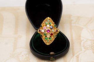 Antique Gold Navaratna Ring