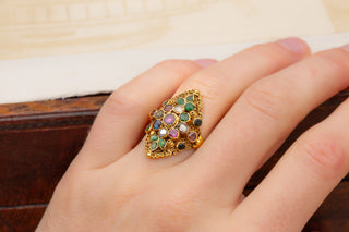 Antique Gold Navaratna Ring