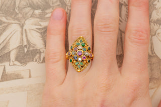 Antique Gold Navaratna Ring