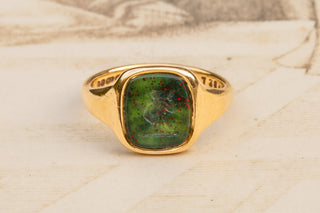 Vintage Bloodstone Intaglio Ring