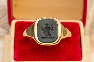 Vintage Bloodstone Intaglio Ring