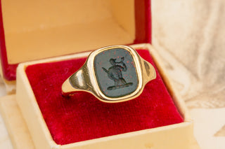 Vintage Bloodstone Intaglio Ring