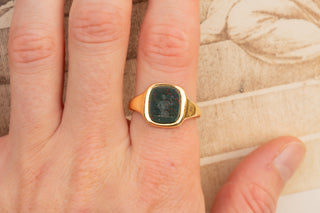 Vintage Bloodstone Intaglio Ring