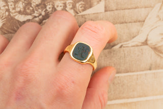 Vintage Bloodstone Intaglio Ring