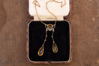 Late Victorian Citrine Drop Necklace