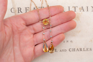 Late Victorian Citrine Drop Necklace