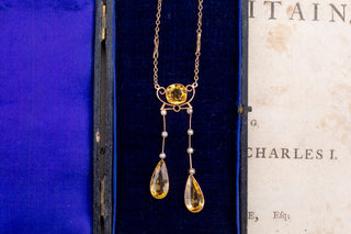 Late Victorian Citrine Drop Necklace