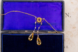 Late Victorian Citrine Drop Necklace