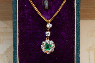 Antique Emerald and Diamond Necklace