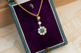 Antique Emerald and Diamond Necklace