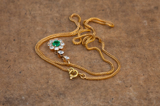 Antique Emerald and Diamond Necklace