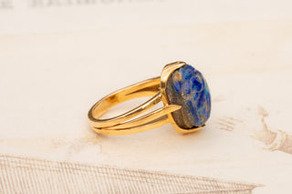 Antique Lapis Lazuli Scarab Ring