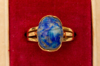 Antique Lapis Lazuli Scarab Ring