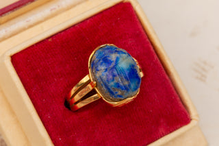 Antique Lapis Lazuli Scarab Ring