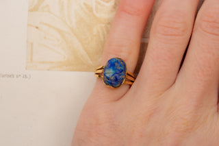 Antique Lapis Lazuli Scarab Ring