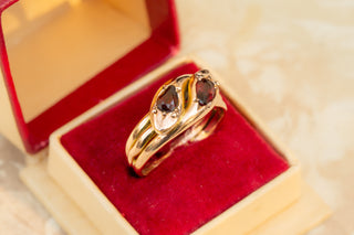 Victorian Garnet Snake Ring