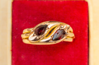 Victorian Garnet Snake Ring