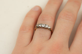 Victorian Diamond Half Hoop Ring