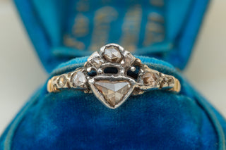 Rare Georgian Diamond Crowned Heart Ring