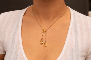 Late Victorian Citrine Drop Necklace