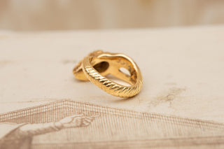 Vintage Austrian Gold Snake Ring with 0.5ct Old Cut Diamond c.1930