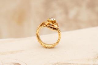 Vintage Austrian Gold Snake Ring with 0.5ct Old Cut Diamond c.1930