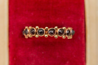 Antique Gold Eternity Ring Rose-Cut Garnet Band Ring