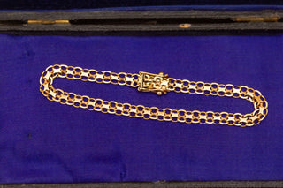 Vintage Swedish Gold 'X-Link' Bracelet 18K Gold Unusual Chain Link