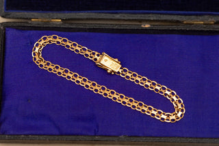 Vintage Swedish Gold 'X-Link' Bracelet 18K Gold Unusual Chain Link